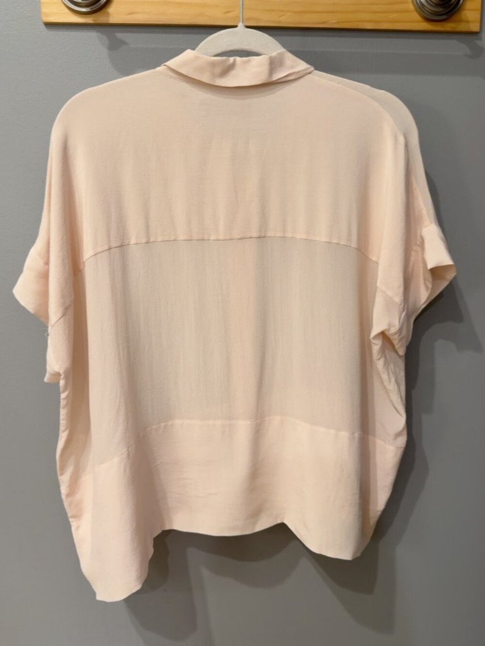 Everlane 100% Silk Blush Pink Oversized Button Down Shirt Size 4 - Picture 2 of 6